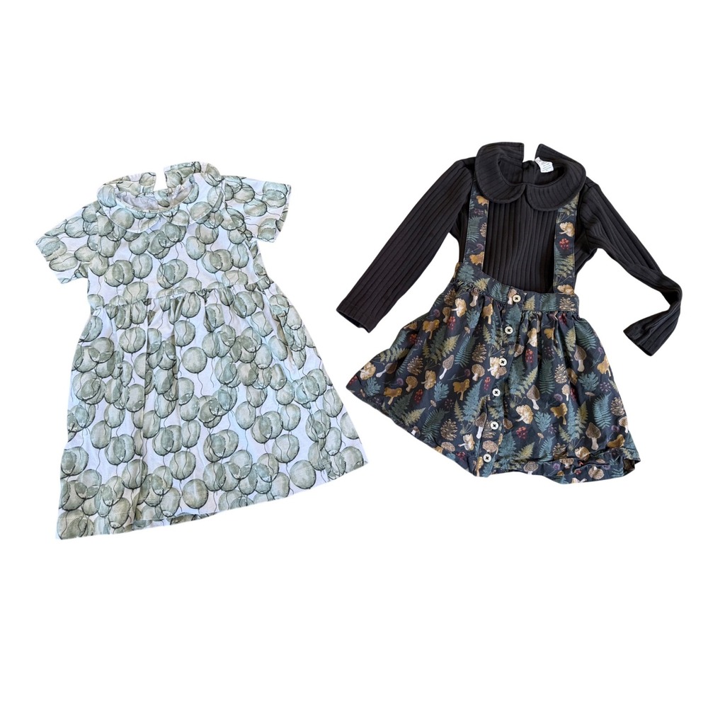 Kate Quinn organic cotton dress bundle mushrooms whimsical forest & balloons